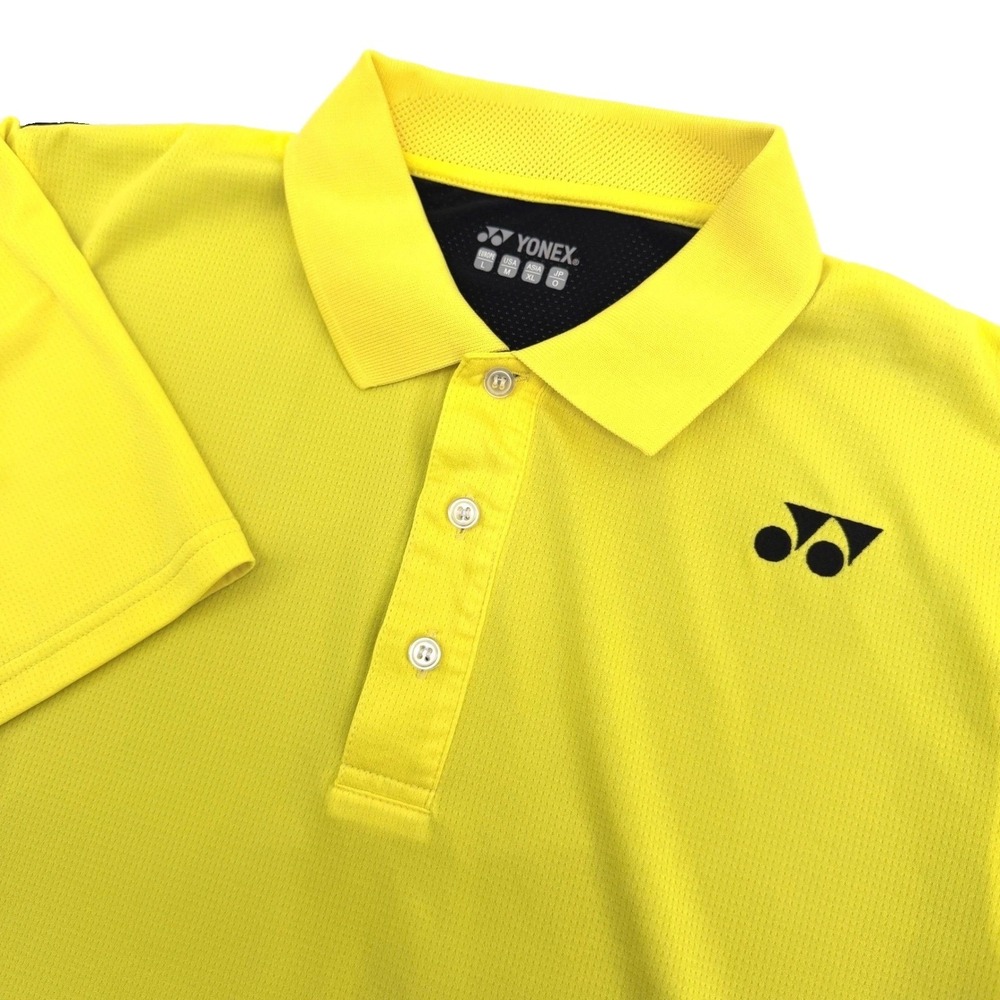 Yonex Polo Shirt Men M Yellow Short Sleeve Athletic Tennis Badminton Sport Top